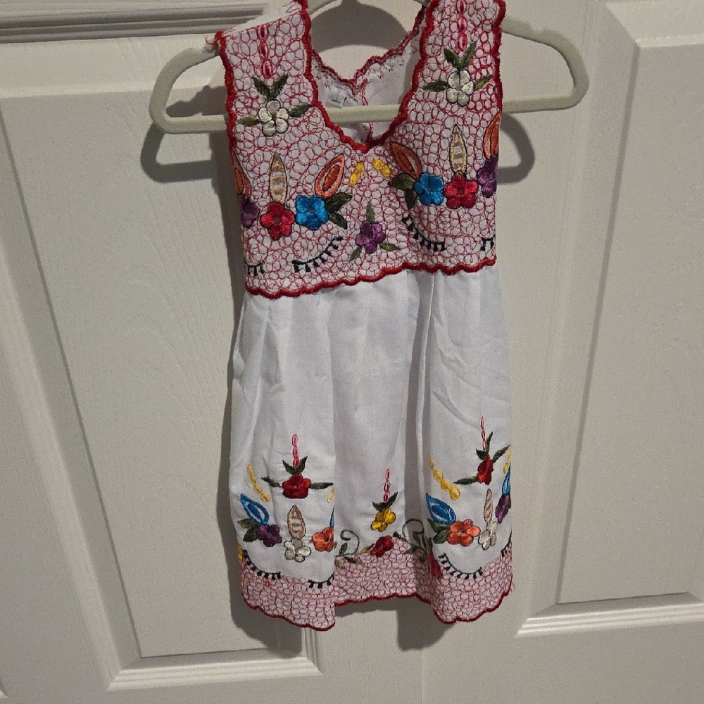Colorful Embroidered Sleeveless Dress